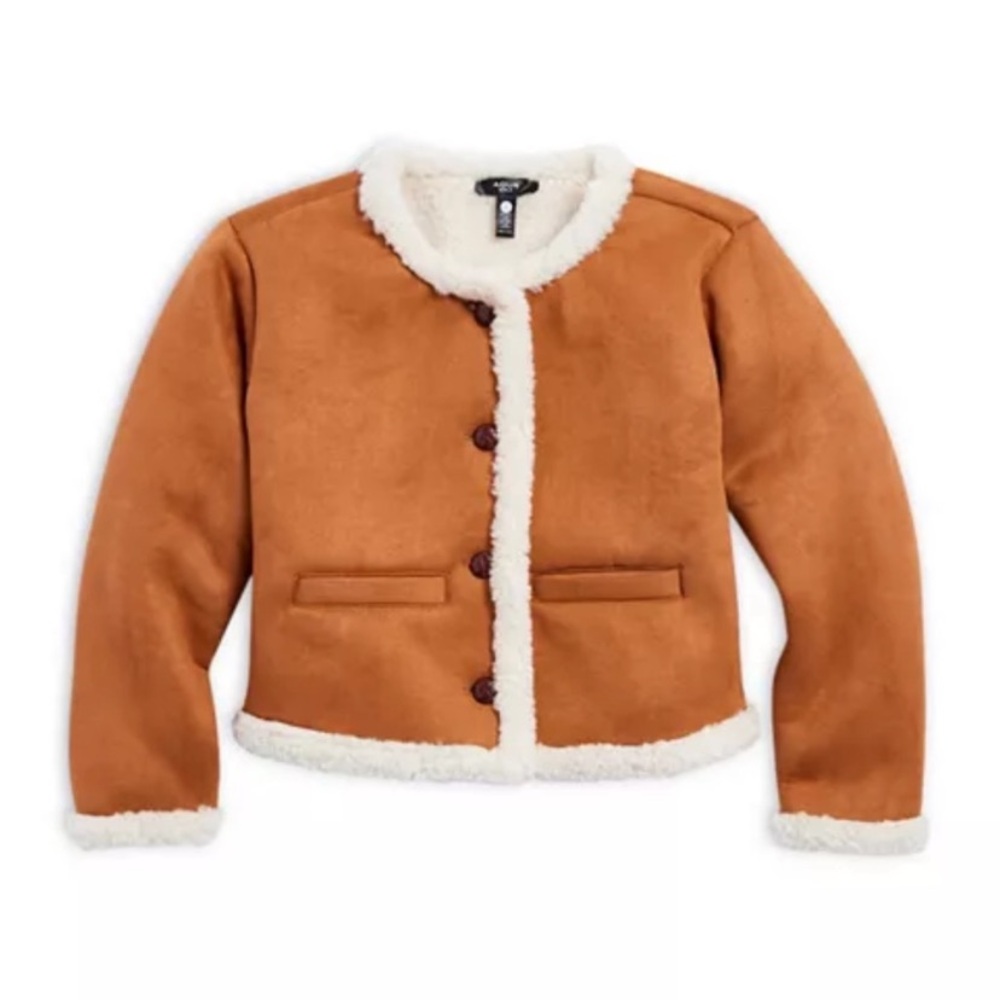 Aqua for Bloomingdales NWT Girls Faux Shearling Jacket Size 10/12 (M)